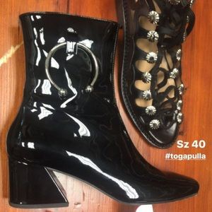 Dorateymur Black Patent Nizip Boots Size 40